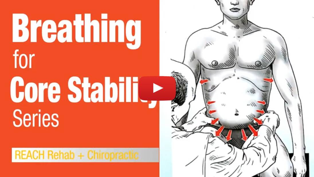 Cover photo for a video to how to breathe for core stability and relieving low back pain