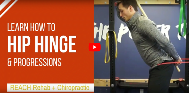 Cover photo for a video demonstration on how to properly hip hinge, an exercise that helps prevent low back pain and disc herniations